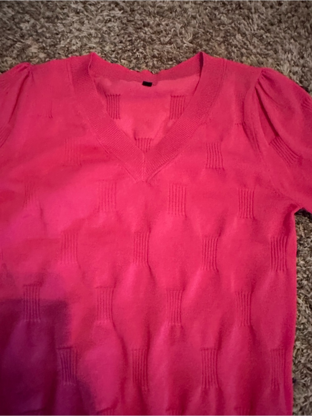 Source Unknown Bright Pink V-Neck Sweater